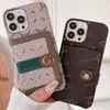 Designer Classic Wallet Leather Phone Cases For Iphone 15 Pro Max 14 13 12 11 L Fashion Brand Letter Print Back Cover Case Card Holder