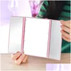 Compact Mirrors Led Make Up Mirror Foldable Inside Battery Mini Portable Folding Cosmetic With Light Retail Packing Drop Delivery He Dhnyr