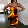 Robes décontractées giyu flamme femme abstraite bodycon robe dames vestiges pour femmes mini-soirée