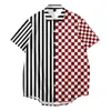 Heren t shirts zomer dames mannen mannen korte mouw shirt print plaid volwassen t-shirt oversize S-6XL unisex streetwear losse vakantie strand t-shirt