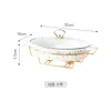 Bowls El Restaurant MaGlazed Ceramic Bowl Nordic Xingyue Oval Soup Pot Tableware Candle Heating Plate Kitchen Dining Bar