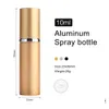 50 PCS/Lot Perfume Bottle 10ml Metal Shell Perfume Bott Bott Bottle Fottles Freft Pray Profume Bottles Atomizer قابل لإعادة تعبئة