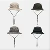 Brede rand hoeden nieuwe camouflage vissershoed verstelbare outdoor sun protection unisex inklapbare trekkoord zomer viskap bassin cap r230308