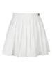 Юбки Waatfaak Белая плиссированная юбка Короткая женская мини-юбка с эластичной резинкой на талии Сексуальная повседневная летняя вышивка Y2K Теннисная юбка Preppy 90S 230308