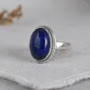 Cluster Rings FNJ 925 Silver Ring For Women Jewelry Original Pure S925 Sterling Natural Lapis Lazuli