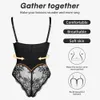 Other Panties Fajas Colombianas Thong Underwear Body Shapers Women Shapewear Bodysuit Sexy Lace Open Crotch Lingerie Vcollar Wireless Bra 230307