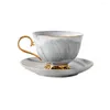 Copas de xícaras Coffee de chá de mármore 250ml Cappuccino porcelana Latte para o contêiner por servir de café expresso