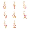 Porte-clés 1Pc Réel Fleur Séchée Lettre Porte-clés Cristal Résine Alphabet Porte-clés Sac De Voiture Glands Pendentif Charmes Cadeaux Accessoires