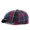 New Unisex Classic Plaid Newsboy Caps Men Women Octagonal Hat Retro Flat Cap Detective Artist Painter Beret Hats Irish Hat boina