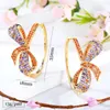 Bengle oorbellen Godki Daily Wear Bowknots For Women Wedding Cubic Zirconia Dubai Bridal Costume Sieraden 2023 Zomerfeestje