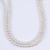 Chains Wholesale Natural White 6-6.5/6-7mm Round Freshwater Pearl Strands For Jewelty Making