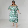 Plus size jurken Kexu losse strand bloemenprint vrouwen strapless hoge taille backless maxi jurk 2023 zomermode feestje