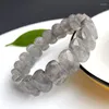 Strand gros encre fumée nuage gris cristal naturel Bracelet perles à facettes rangée de main pour femmes hommes Couple cadeau pierre bijoux de mode