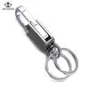 Keychains RoyalBeier Cool Design Gepersonaliseerde luxe roestvrijstalen metalen sleutelhanger voor mannen Tool Key Holder flesopener