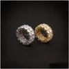 バンドリング2列cubic zirconia gold for mens fashionjewelry hiphop ring iced out sier Jewelry Drop Delivery Dhgarden dhvec