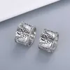 Top bijoux de luxe Thai argent en trois dimensions sculpté ange aile plume motif hommes et femmes même couple anneau