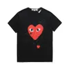 Designer Tee Homens Camisetas Preto CDG Com Des Garcons PLAY Logo Coração Vermelho Manga Curta T-shirt XL Marca