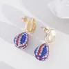 Boucles d'oreilles pendantes en laiton avec argent Sterling 925, boucles d'oreilles en cristal coloré en forme de larme pour femmes et filles, bijoux élégants, cadeau féminin