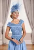 Elegante Jägergrüne Mutter der Brautkleider für Hochzeit von der Schulterspitze Perlen eine Linie Chiffon Formal Party Women Tea Länge Bräutigam Mutters Kleider Cl1956