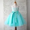 Meisjesjurken Bloem met Sashes V-Back Ball Verjaardagsfeestje Pageant Communion Dress Fashion Little Girls Kids/Children