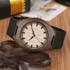 Zegarek ręcznie robiony drewniany zegarek ekologiczny grawerowany do mojego taty/mamy/mąż drewniane zegarki czarny skórzany pasek żeńskie męskie prezenty