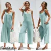 Women's Jumpsuits & Rompers Brand Summer Women Casual Bandage Loose Linen Cotton Jumpsuit Sexy Sleeveless Backless Playsuit Trousers Overall