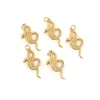 Charms Zircon Punk Snake Pendant Gold Men's Women's Necklace Jewelry Statement DIY Making Supplies Gift Charm