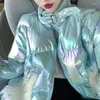 Dames down Alien Kitty Tie Dye stand-up kraag vrouwen jas massief dikke zakken jas minimalistisch Koreaans 2023 wintermode all-match