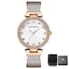 ساعة Wristwatches Fashion Iced Out Watch for Women Quartz Elegant Disual Watches Top Steel Strap RelojwristWatchesWristwatches