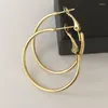 Hoop Earrings Fashion Girls Black Silver Gold Big Round Circle Earring 2023 Large Earbob For Women Luxury Ear Rings Jewelry