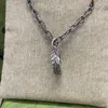 60% OFF 2023 Nouveaux bijoux de mode de luxe de haute qualité pour collier en argent sterling à double emboîtement pour hommes et femmes sculptés chaîne de collier de couple à rayures