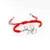 12 шт. Новый лист Love Brawed Bracelet Lucky Red Color Tride Пара цепная молитва молитвенные браслеты