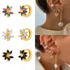 Boucles d'oreilles créoles pour femmes, couleur argent et or, style bohème, Huggies pour filles, petits cerceaux colorés, bijoux fins