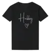 Women's T Shirts Hubby Wifey Heart Love Print Women Couple Matching Graphic Tee Family Party Clothes Lover Tshirt Honey TOPS