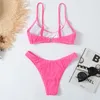 Traje de baño para mujer, Bikini Sexy 2023, traje de baño liso con costilla para mujer, conjunto de Bikinis brasileños para mujer, traje de baño de 2 piezas para mujer, traje de baño para ropa de playa