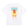 2023男子と女性のファッションTシャツBR RHUDE Sスモールクラウドビューティートレンドビジョンプレジャーオブプレジャーの追跡