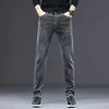 Men's Jeans men's slim jeans autumn men's casual straight fall stretch denim trousers Fashion Slim Grey Men's Jeans 230308