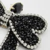 Dangle Küpeler Brincos Kore tarzı Siyah Bowknot Kadınlar için Rhinestone Küpe Düğünler Partisi Mücevher Aksesuarları Modaya Dosyalar