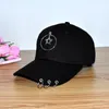 Berets Korean Version Personality Chain Iron Ring Hip Hop Peaked Cap For Couples Male Baseball Solid Color Sun Hat Female FashionBerets