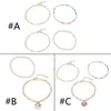 Anklets Multi-layer Rice Bead Color Shell Pearl Anklet Simulated Chain Wedding Elastic Beach Foot Jewelry