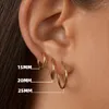 Hoop Earrings 15/20/25mm Simple High Quality Round For Women Men Punk Ear Clip Fashion Jewelry Wholesale Party Bijoux