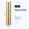 100Pieces/Lot 10ML Portable UV Glass Refillable Perfume Bottle With Aluminum Atomizer Spray Bottles