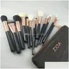 Makeup Brushes Brand Set 15Pcs/Set Professional Brush Eyeshadow Eyeliner Blending Pencil Cosmetics Tools With Bag Drop Delivery Heal Dhflu