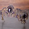 Bijoux de cheveux de mariage baroques violet cristal beauté princesse couronne diadèmes magnifique diadème pour bandes de mariée accessoires 230307