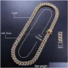Tennis Graduated 8Mm Cz Diamond Iced Out Chain Necklaces Hip Hop Bling Fashion Gold Sier Miami Cuban Link Mens Drop Deliver Dhgarden Dh9Gf