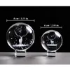 Dekorativa föremål Figurer 60 80mm Elk Crystal Ball Globe 3D Inner Carving Moose Quartz Glass Deer Model Sphere Home Decor 230307