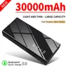 30000 mAh draagbare snellaad Power Bank Triple USB digitale display externe batterij met zaklamp voor iPhone Xiaomi Android