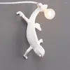 Wall Lamps Nordic Lizard Lamp Modern Cute LED Resin Animal Chameleon Table Bedroom Living Room Home Decor Light Fixtures