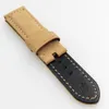 24 mm -22 mm Khaki Nubuck Calf Leather Watch Band Strap Fot for Pam Pam 111 Wirst Watch