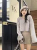 Camisolas femininas Mink Cashmere Sweater de outono Mulheres em Vil de manga comprida salva casual Pullovers macias de pelúcia coreana coreana coreana